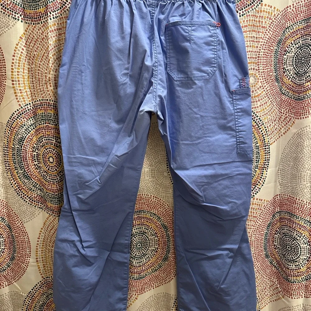 WonderWink ceil blue scrub pants - Picture 4 of 5